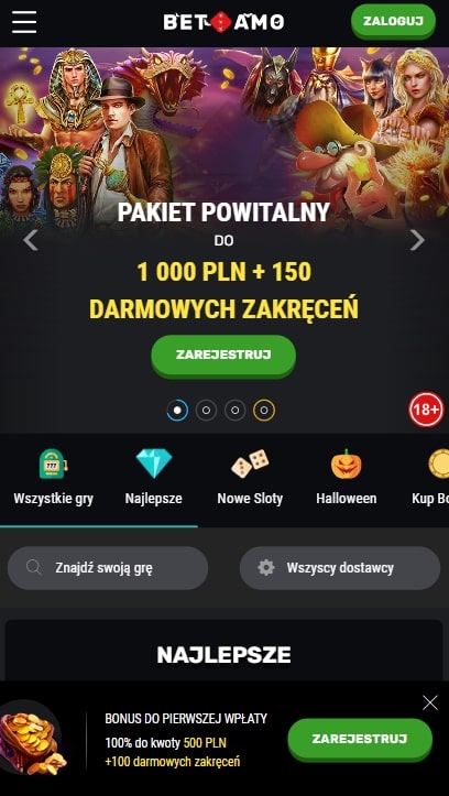 Jak wygląda mobilna wersja kasyna Bet-Amo?