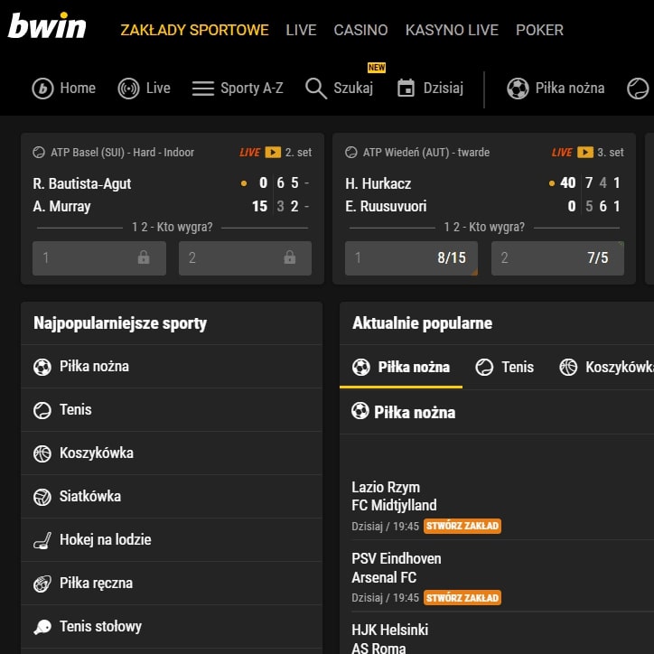Zakłady sportowe od Bwin Casino