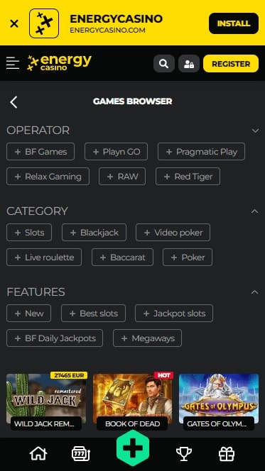 Jak wygląda wersja mobilna w Energy Casino?