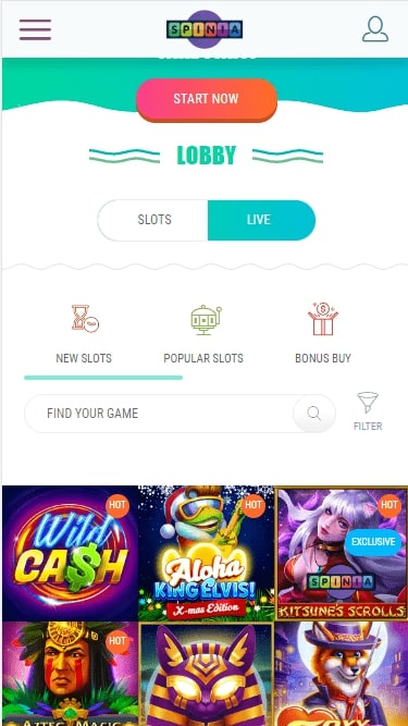 Wersja mobilna w Spinia Kasyno?